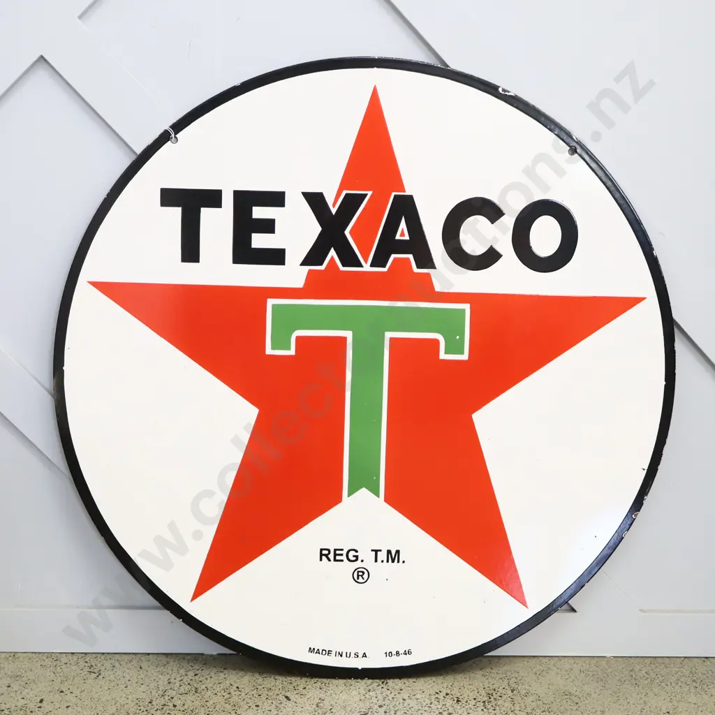 REPRODUCTION Double Sided Texaco Sign Image 1++