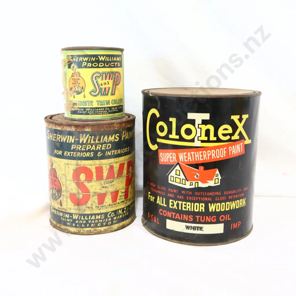 NEW OLD STOCK Colonex and Sherwin Williams Paint Tins Image 1++