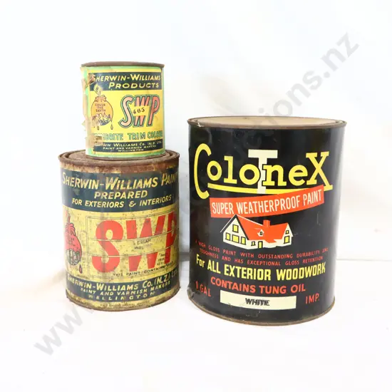 NEW OLD STOCK Colonex and Sherwin Williams Paint Tins