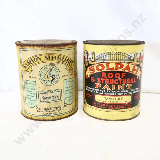 NEW OLD STOCK Solpah and Solpah Paint Tins