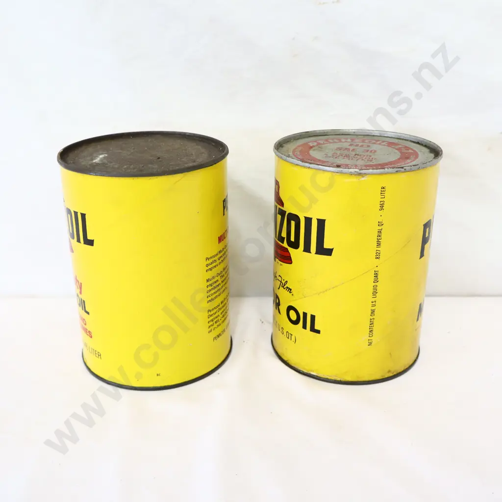 New Old Stock Full Pennzoil Oil Tins x 2 Image 1++