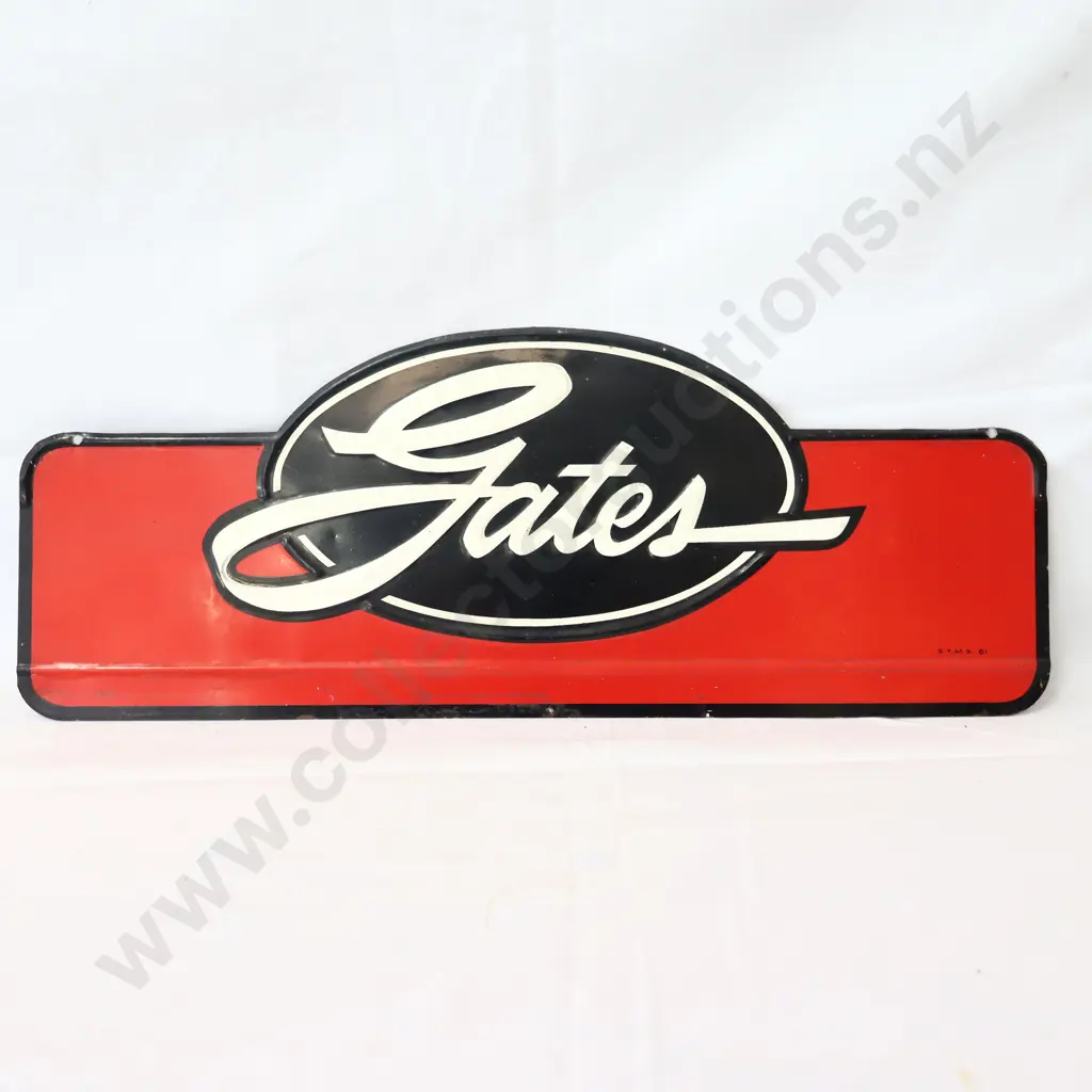 Gates Belts Embossed Tin Sign Dated 1961 Image 1++