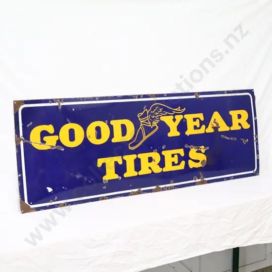 LARGE Goodyear Tires Enamel Sign