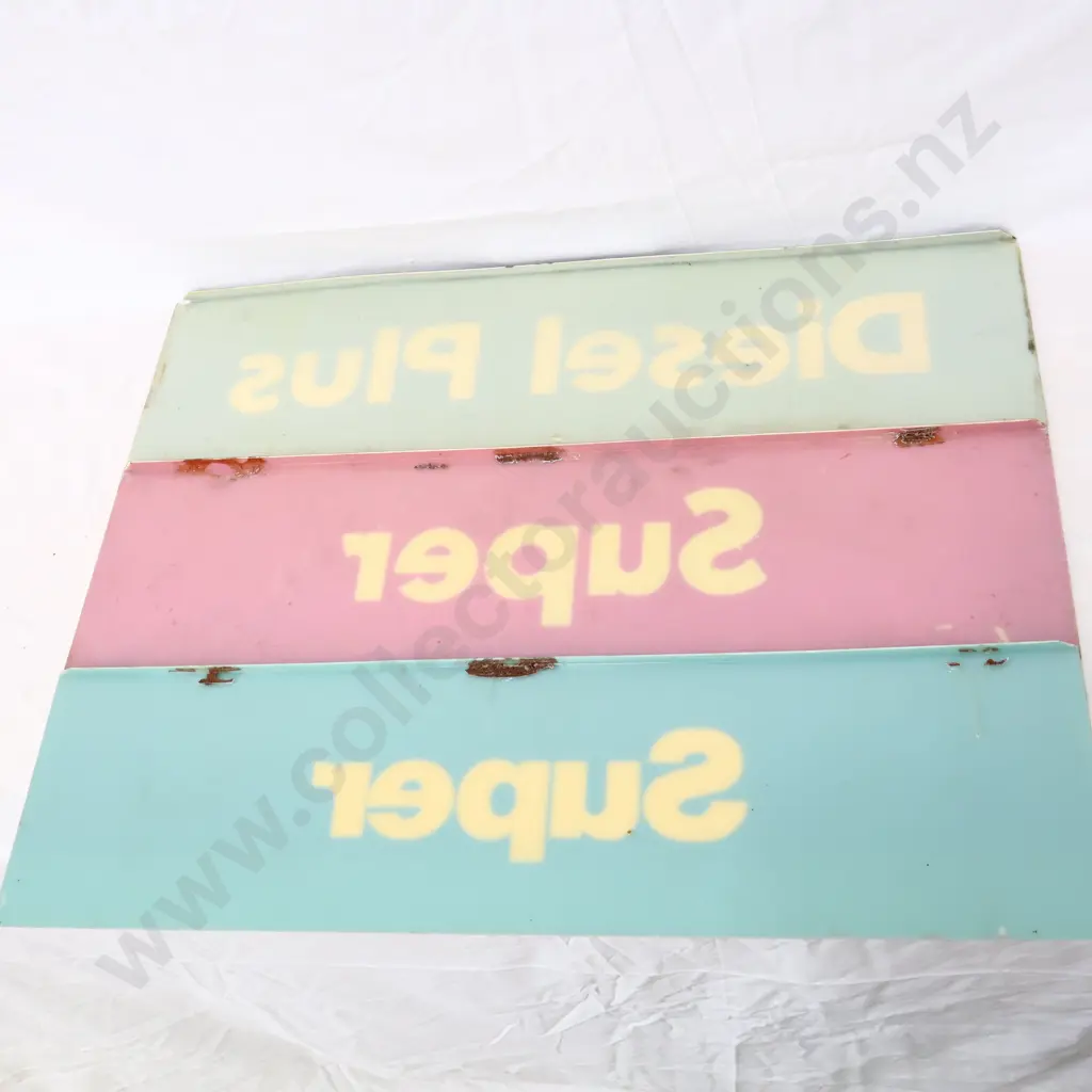 3 x Plastic Bowser Signs Super, Super and Diesel Image 1++