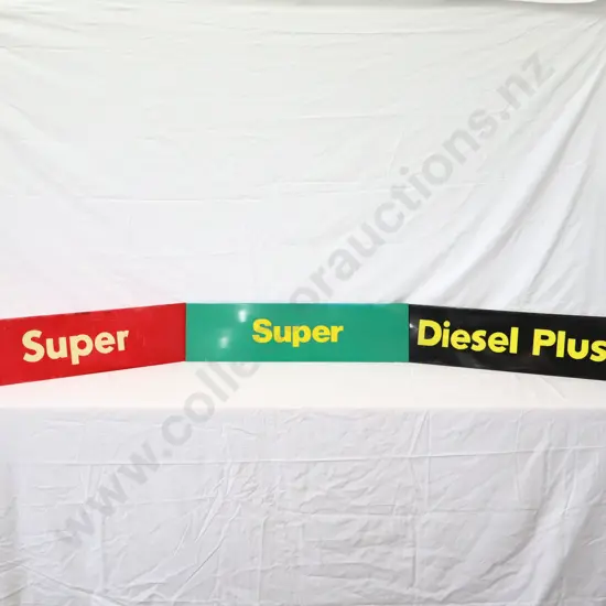 3 x Plastic Bowser Signs Super, Super and Diesel