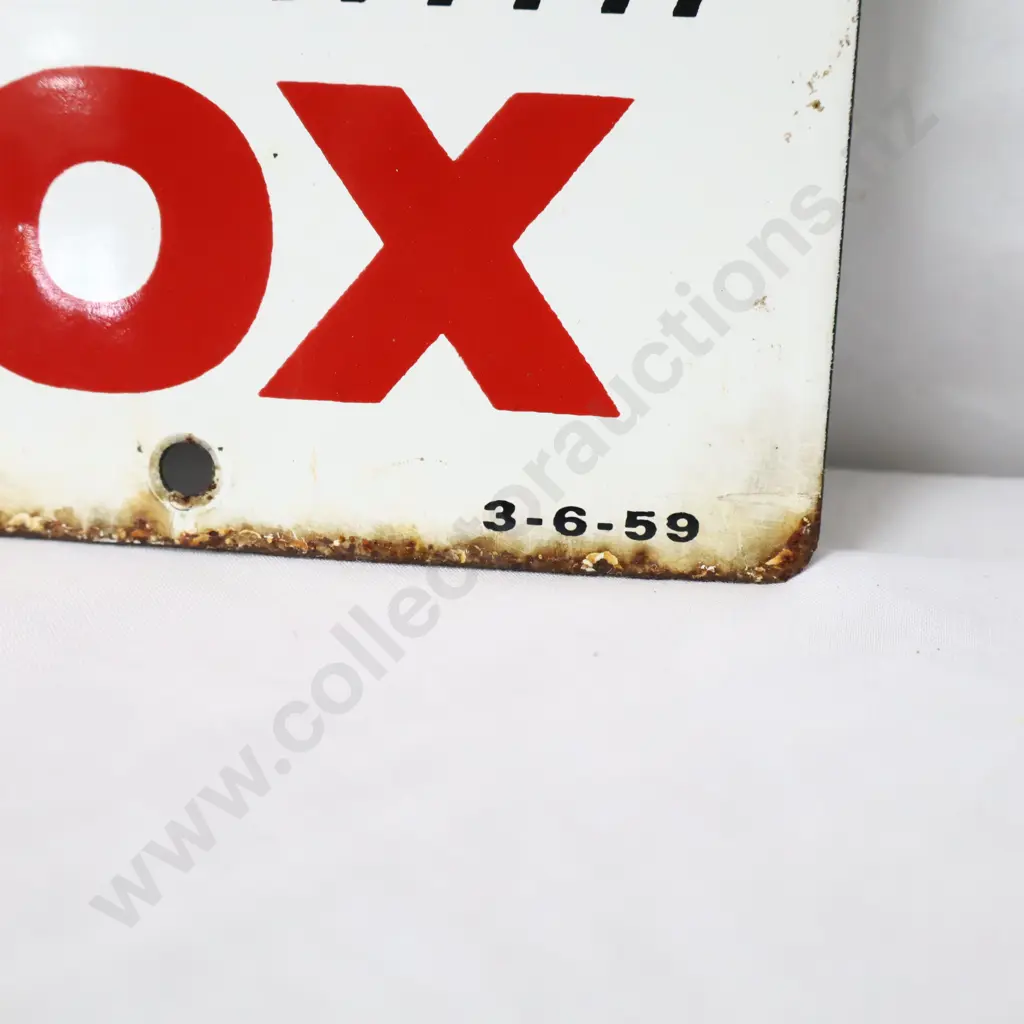 Texaco Skychief Supreme Supercharged With Petrox Enamel Bowser Sign Dated 1959 Image 1++