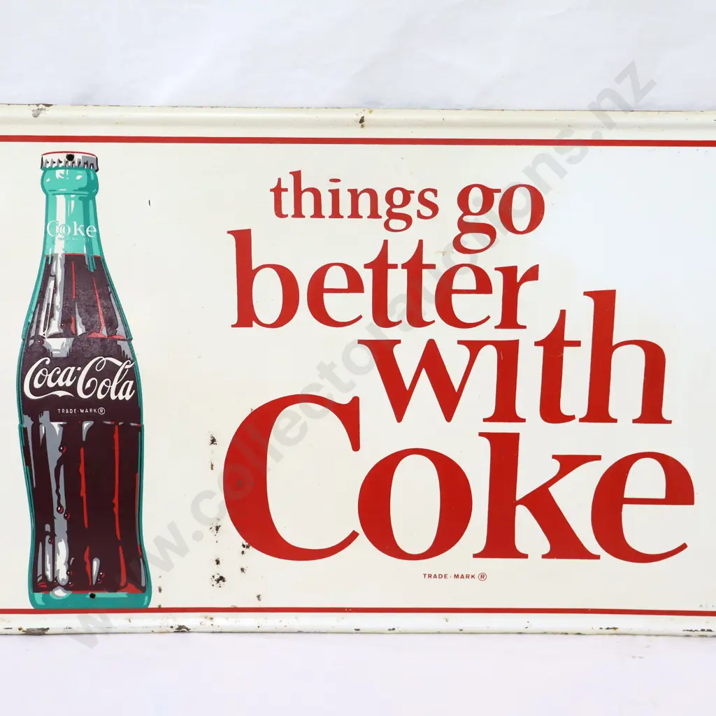 Things Go Better With Coke Tin Sign With Rolled Edges Image 1++