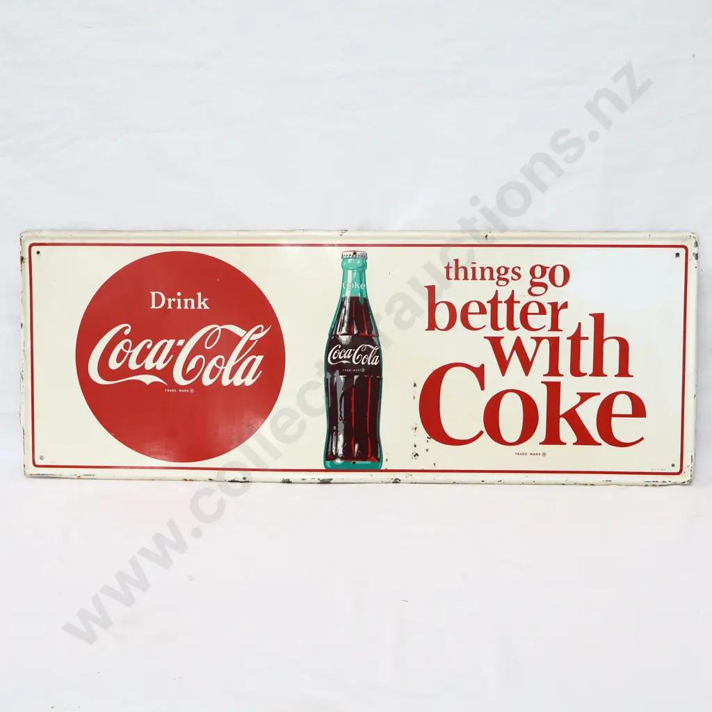 Things Go Better With Coke Tin Sign With Rolled Edges Image 1++