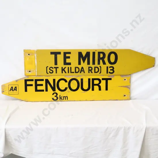 Wooden AA Road Signs x 2 (Cambridge)