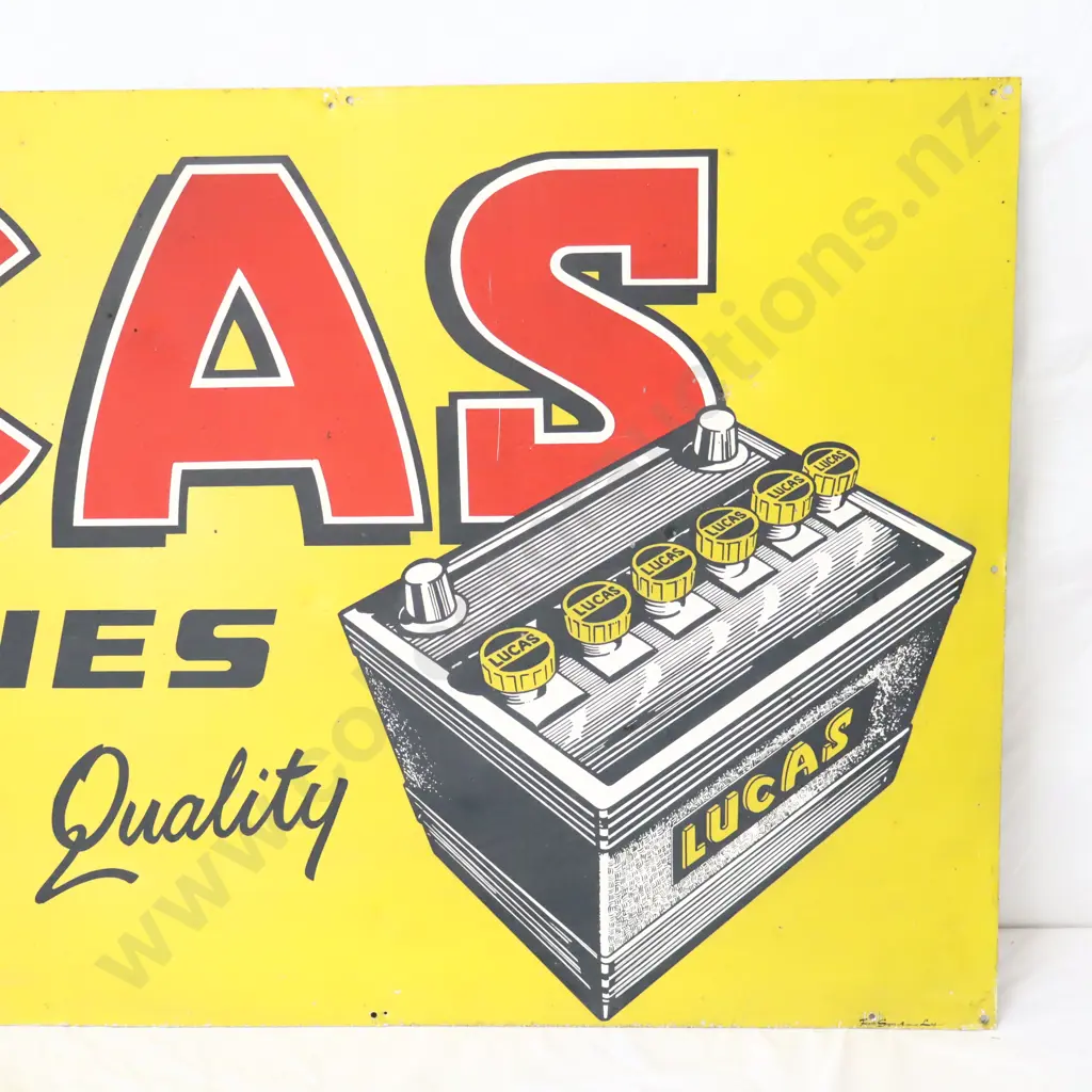 Lucas Batteries Tin Sign (Firth Signs Auckland Makers) Image 1++