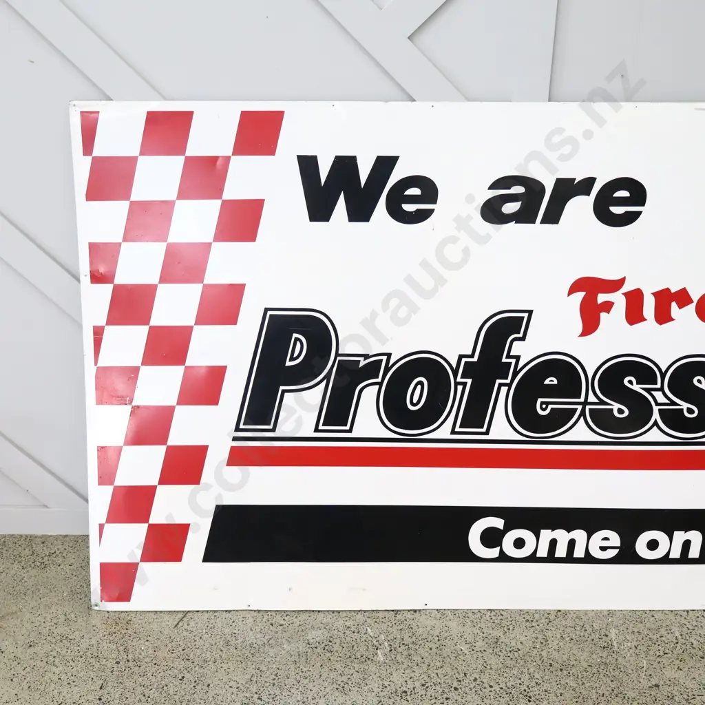 LARGE Firestone Professionals Tin Sign Image 1++