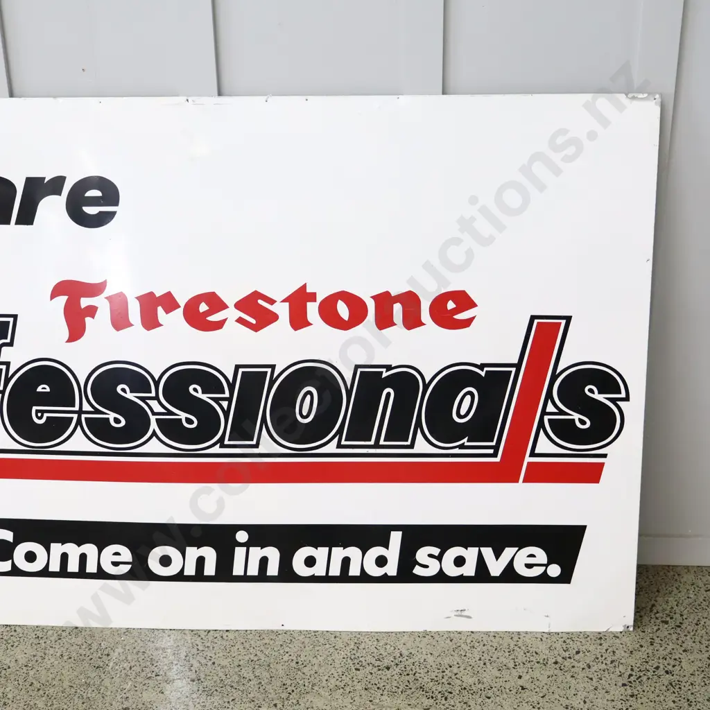 LARGE Firestone Professionals Tin Sign Image 1++