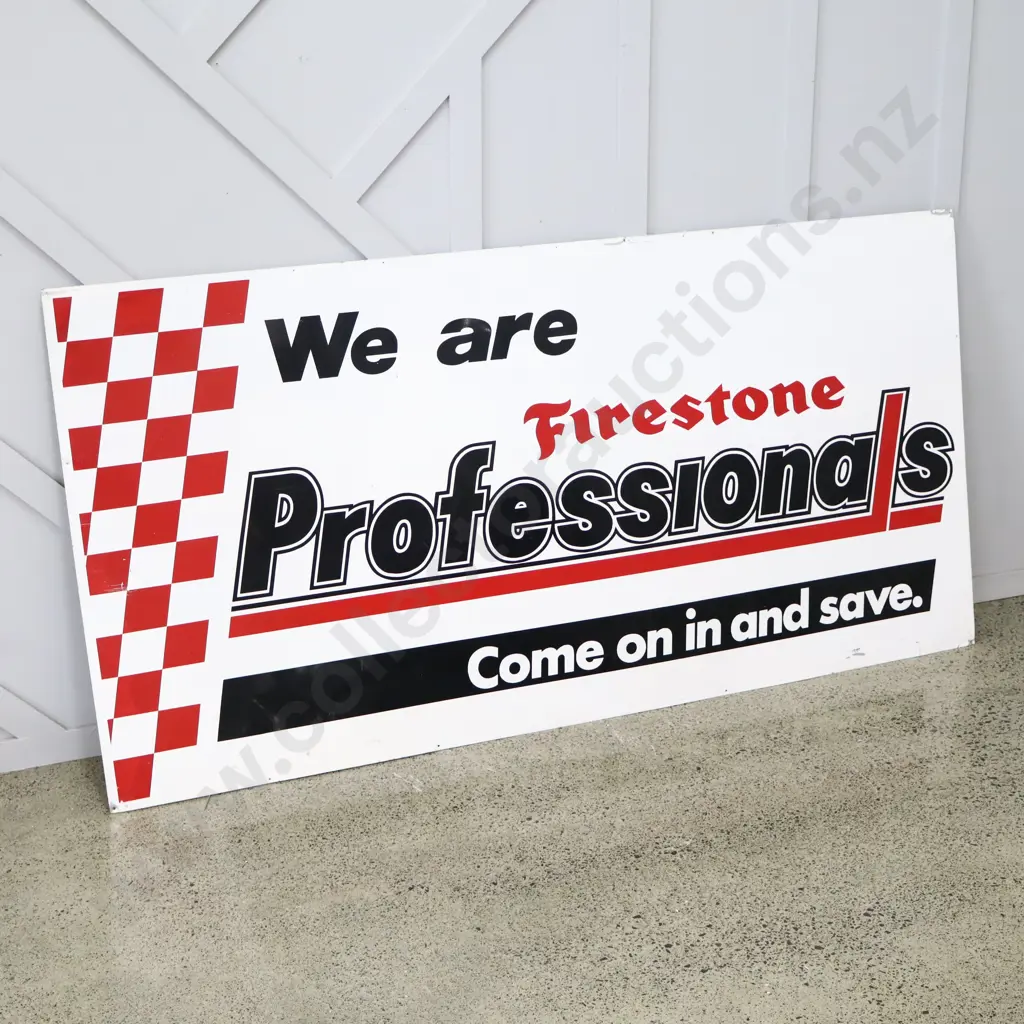 LARGE Firestone Professionals Tin Sign Image 1++