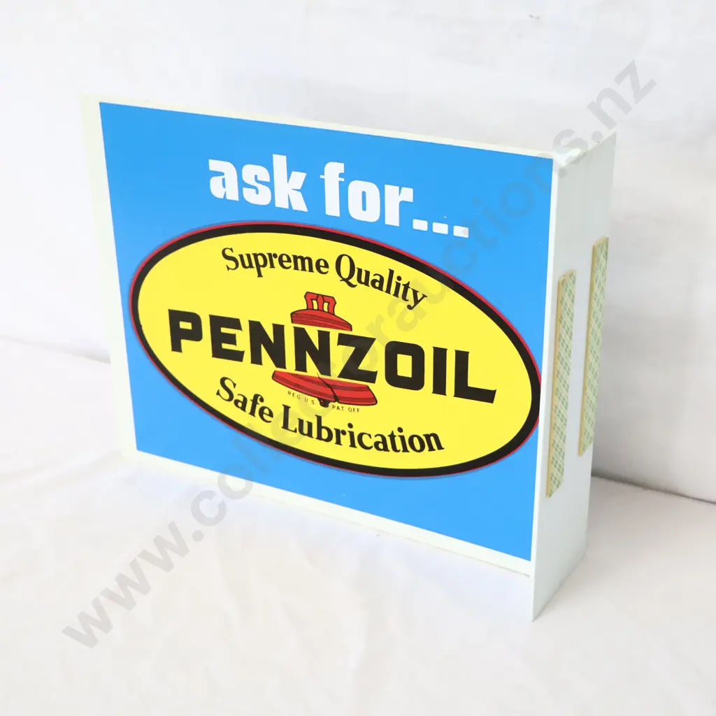 Ask For Pennzoi Plastic Flanged Sign NEW OLD STOCK Image 1++