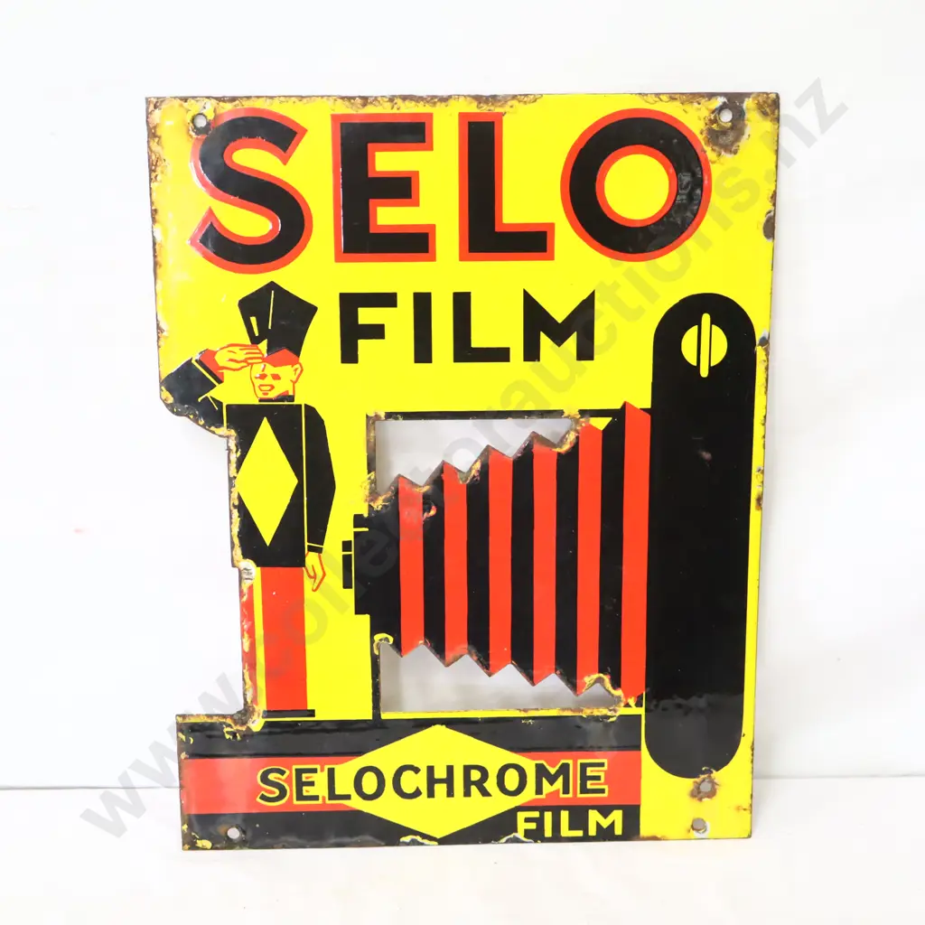 RARE Diecut Selo Film Cameras's Double Sided Enamel Sign Image 1++