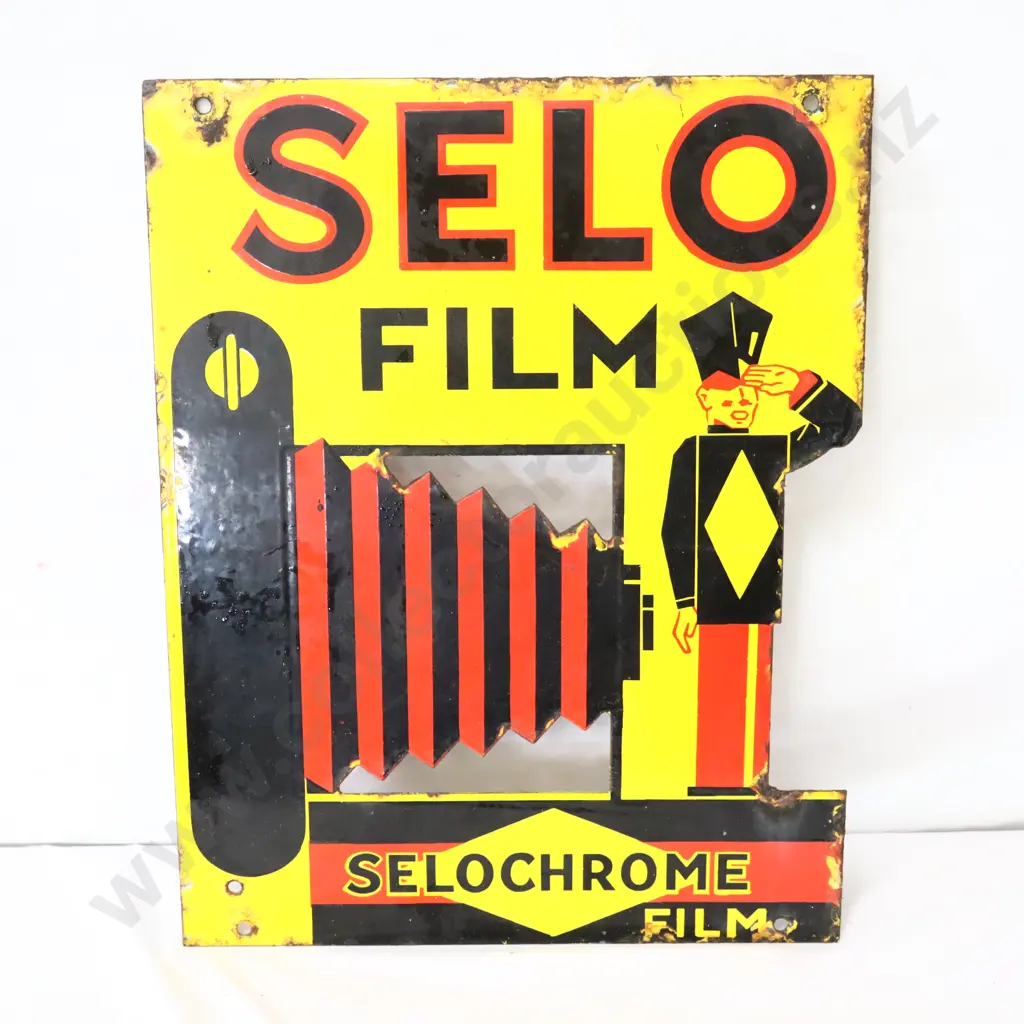 RARE Diecut Selo Film Cameras's Double Sided Enamel Sign Image 1++