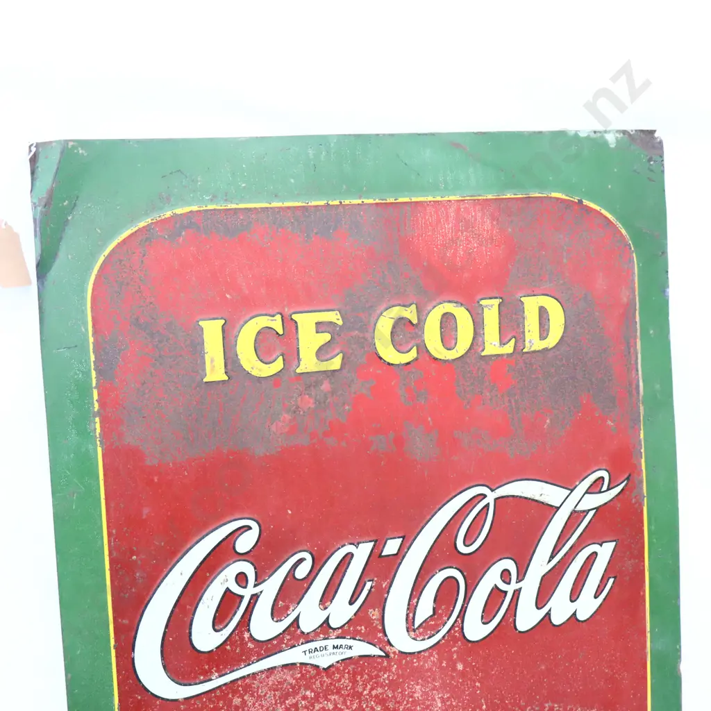 EARLY Ice Cold Coca Cola Sold Here Tin Sign Dated 1931 Image 1++