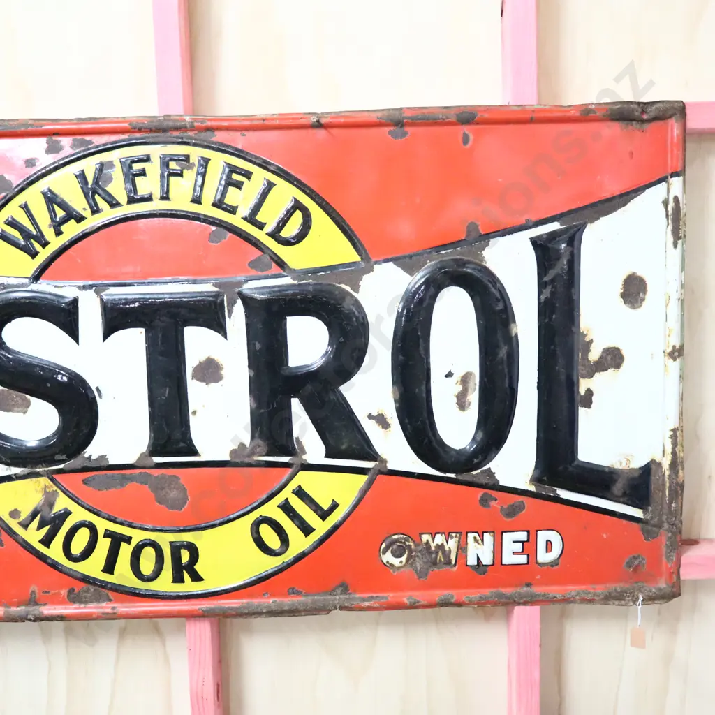 LARGE 6x3 Foot Wakefield Castrol Enamel Sign Image 1++