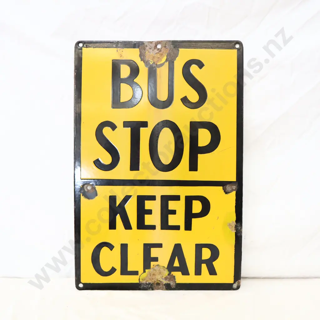 Enamel Bus Stop Sign Image 1++