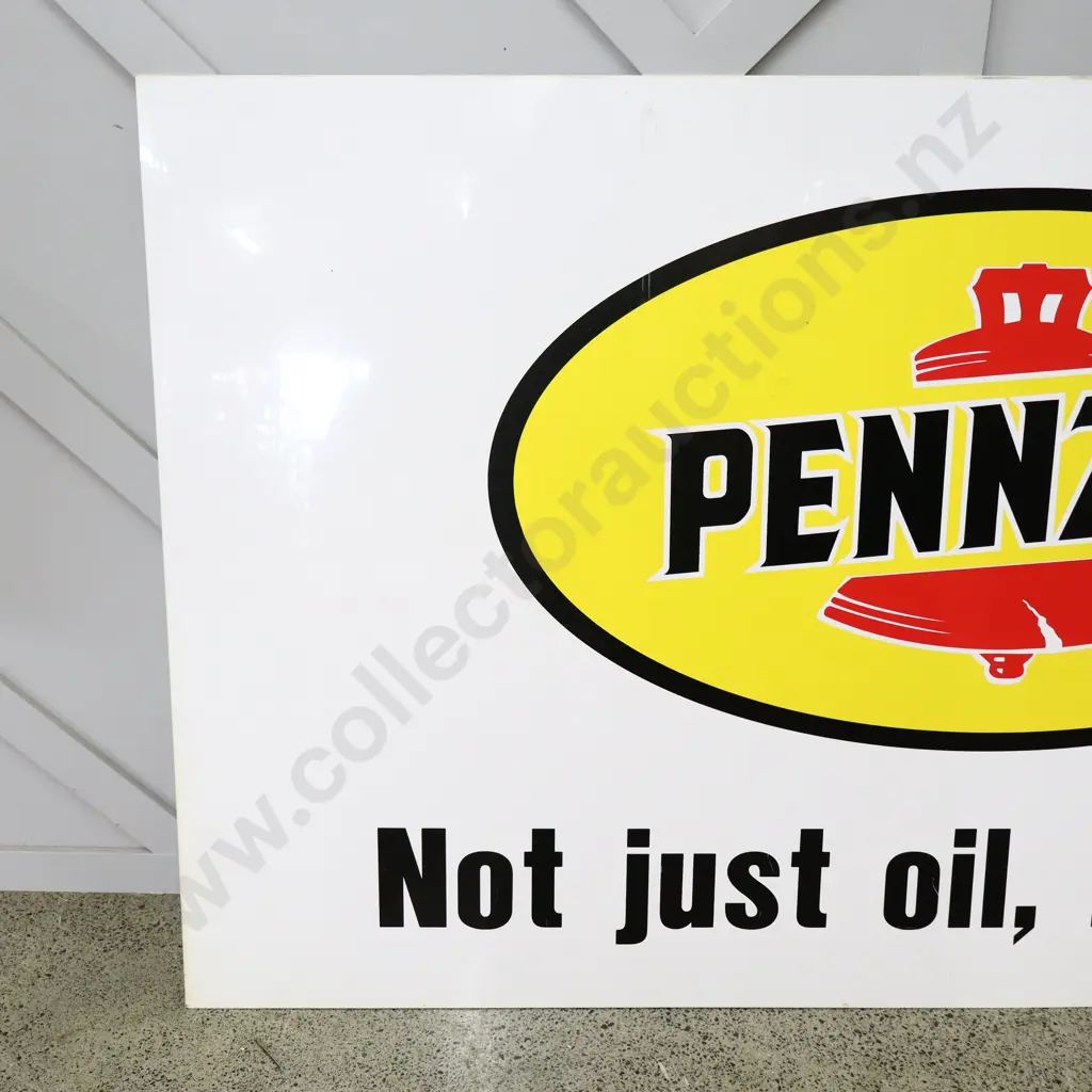 White Pennzoil Plastic Sign Image 1++