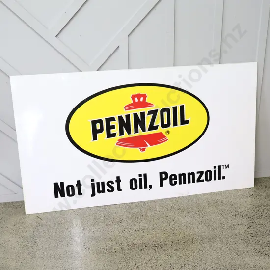 White Pennzoil Plastic Sign