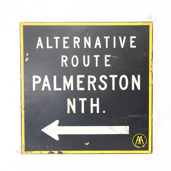 RARE AA Sign Palmerston North Alternative Route