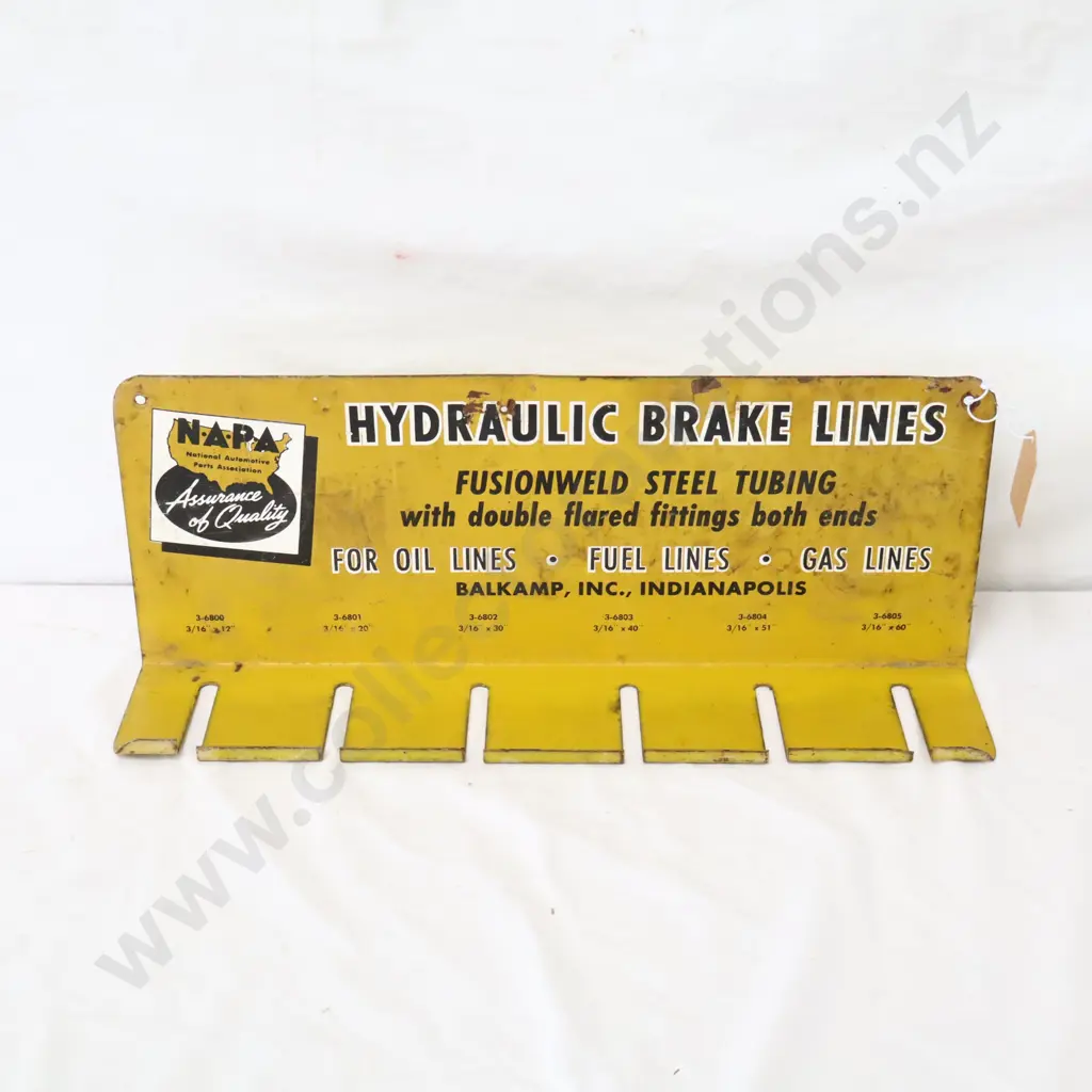 Napa Hydraulics Brake Lines Steel Rack Sign Image 1++