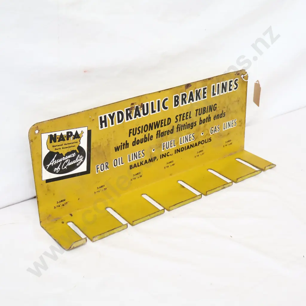 Napa Hydraulics Brake Lines Steel Rack Sign Image 1++