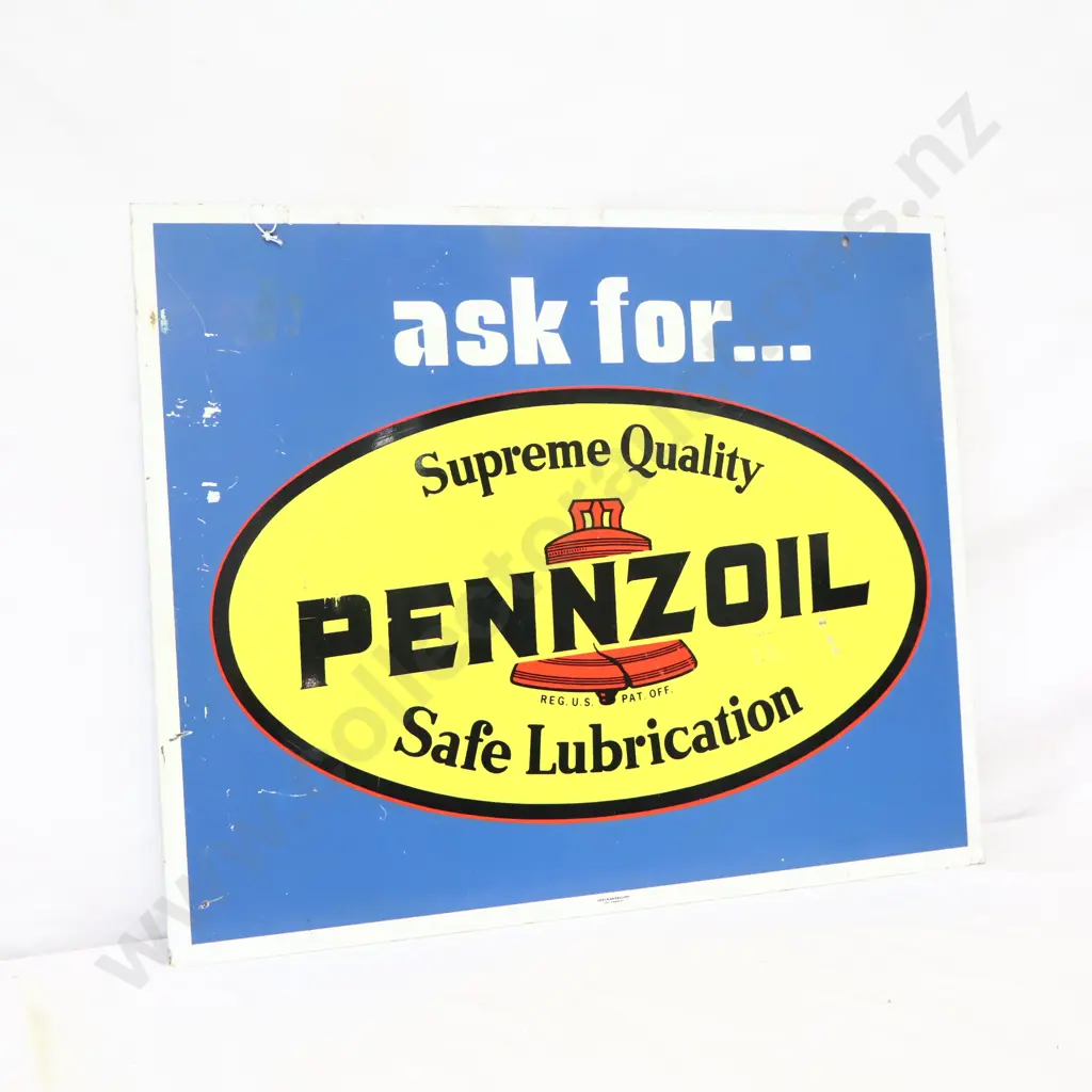 Double Sided Tin Ask For Pennzoil Sign Image 1++