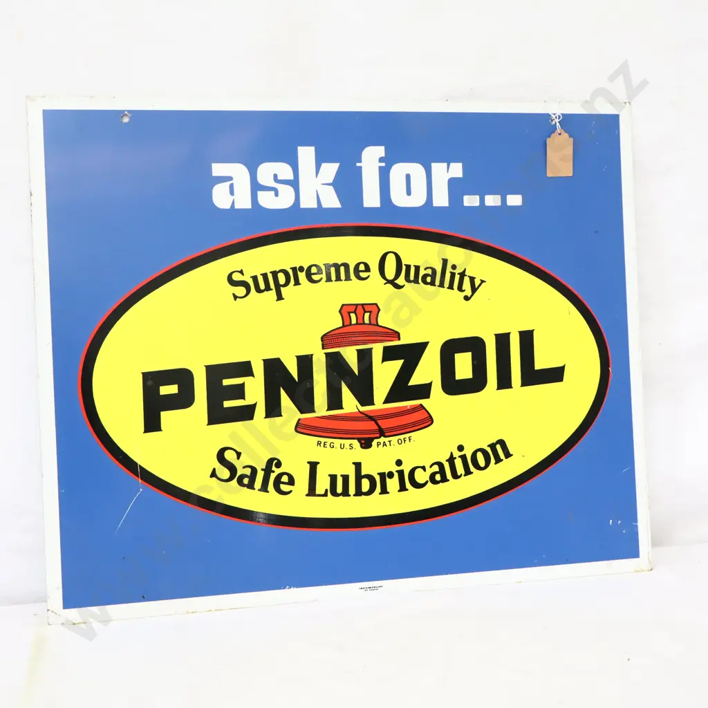 Double Sided Tin Ask For Pennzoil Sign Image 1++