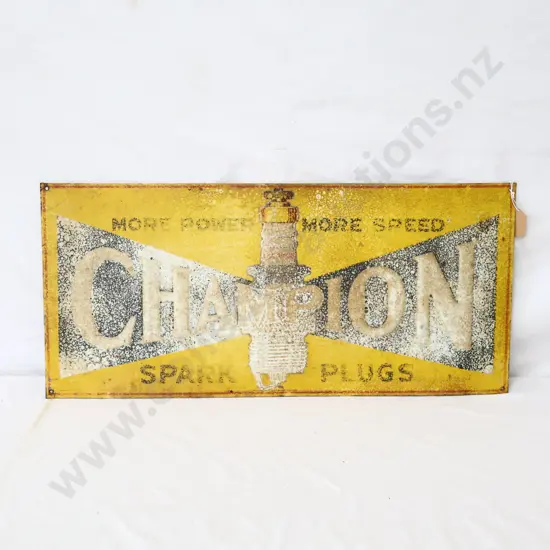Early Champion Tin Sign