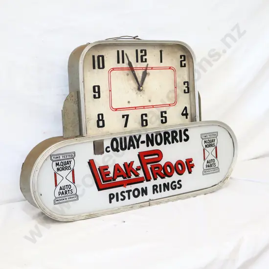 WORKING Mcquay Norris Light Up Advertising Clock