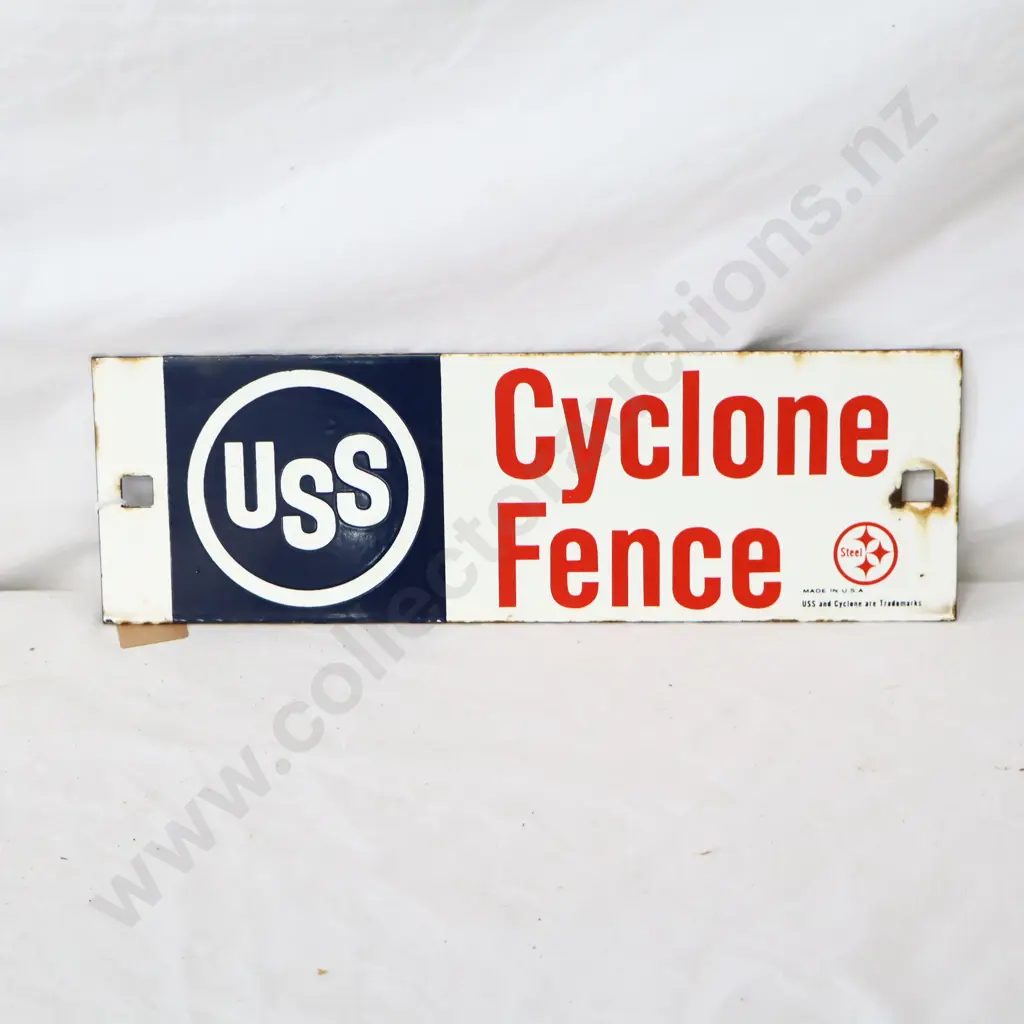 Cyclone Fencing Enamel Sign Image 1++