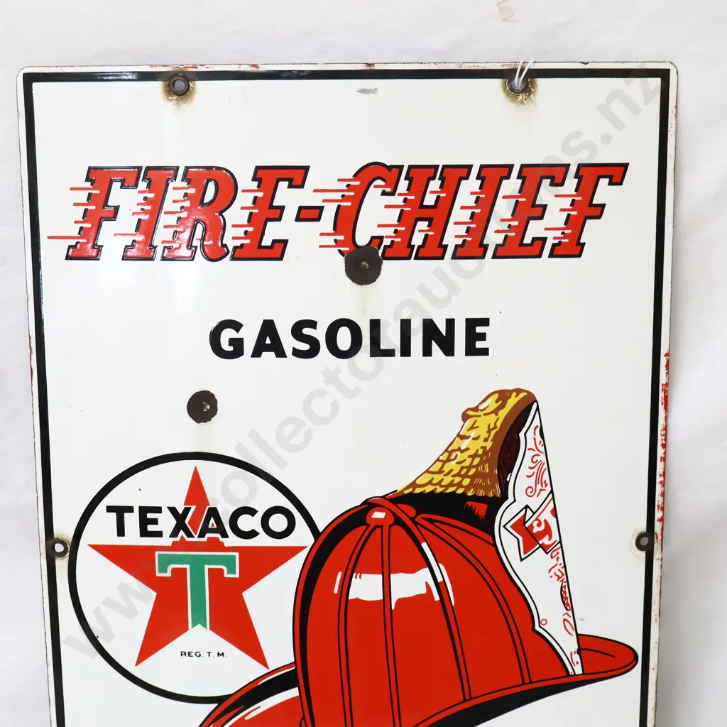 Texaco Firecheif  Enamel Petrol Bowser Sign Dated 1951 Image 1++