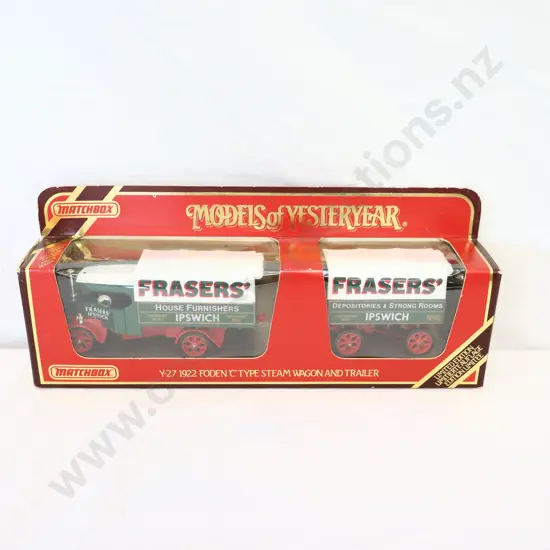 Matchbox models of yesteryear Y-27 1922 Foden 'C' Type Steam Wagon and Trailer 