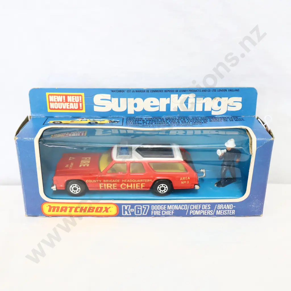 Matchbox SuperKings K -67 Red Dodge Monaco Fire chief set  Image 1++