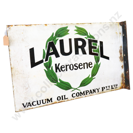 Laurel Kerosene Flanged Enamel Sign