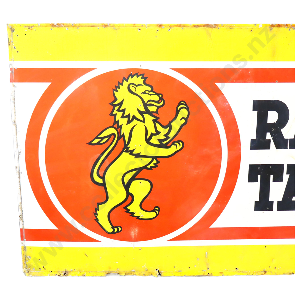 LARGE Railway Tavern Hawera Tin Lion Red Sign Image 1++