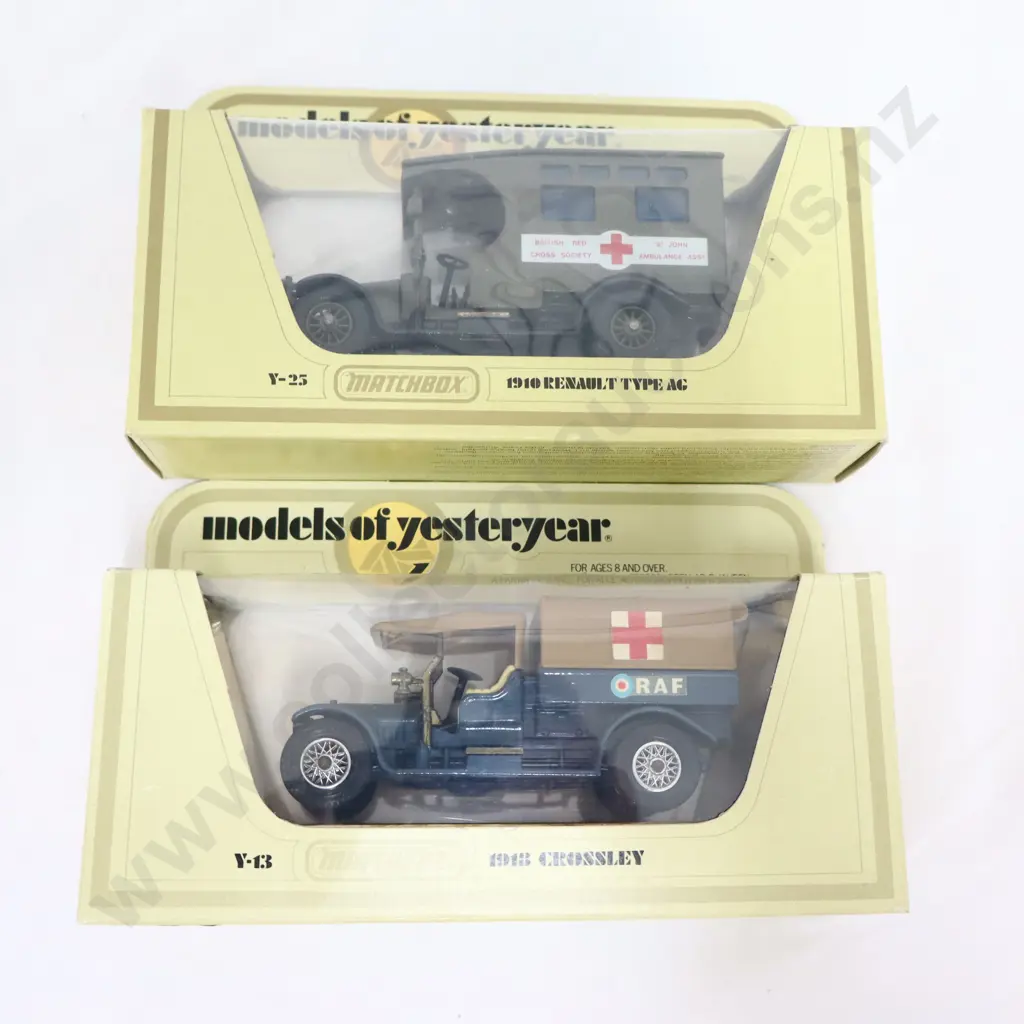 Matchbox models of yesteryear  2 Pce RAF  1918 Crossley & British Red Cross 1910 Renault AG  Image 1++