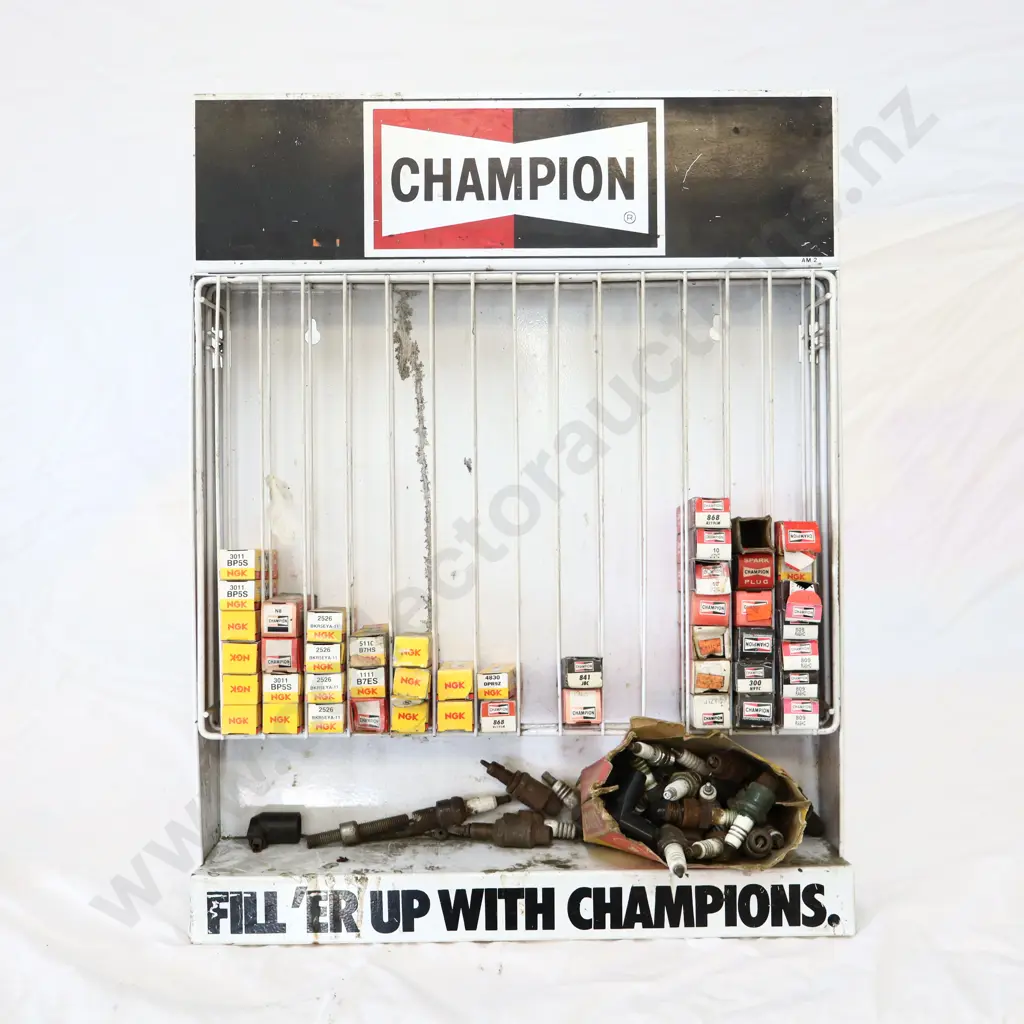 Champion 'Fill Er Up' Spark Plugs Racks With Spark Plugs Image 1++
