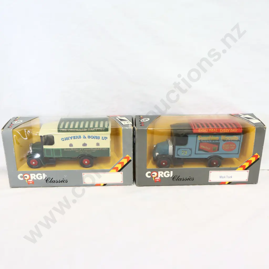 Corgi classics   2 Pce     Chivers & Sons Ltd   &  Sunshine Biscuits  Mack Truck  Image 1++