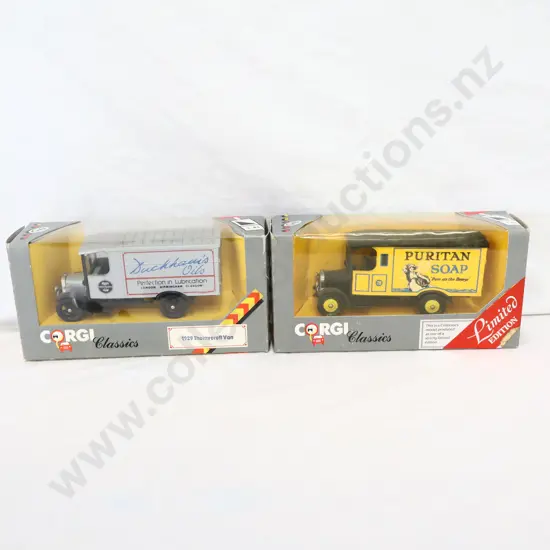 Corgi classics   2 PCE  1929 Thornycroft  Puritan soap  &  1929  Duckhams oils 