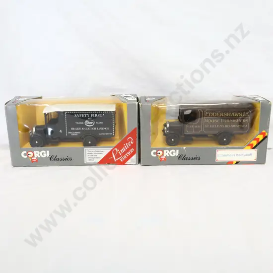 Corgi classics  2 PCE  Thornycroft  van 910  Safety First  &  Eddershaws Thornycroft  C843 