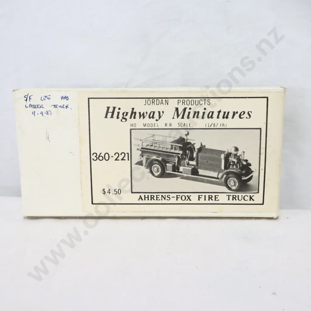 Jordon Products  Highway Minitures  Ahren's Fox Fire Truck Kit  360-221    1/87 Image 1++