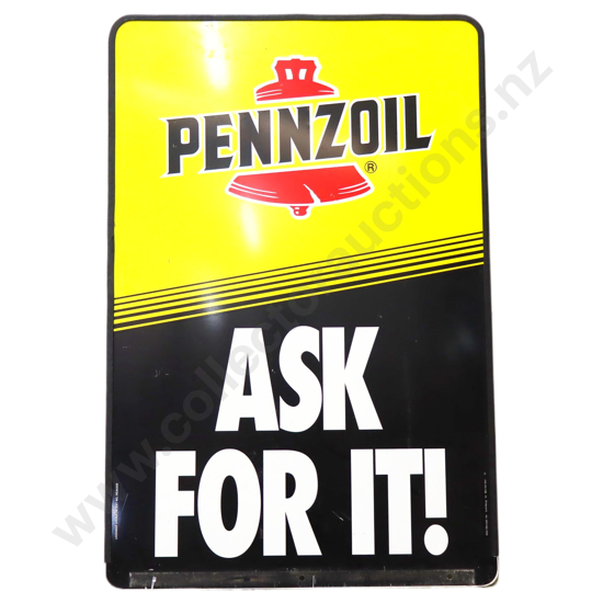 DOUBLE SIDED Pennzoil Ask For It Sign
