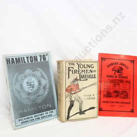 Fire related Reading  2 x Hamilton Fire Brigade booklets  & The Young Firemen of Lakeville   book 