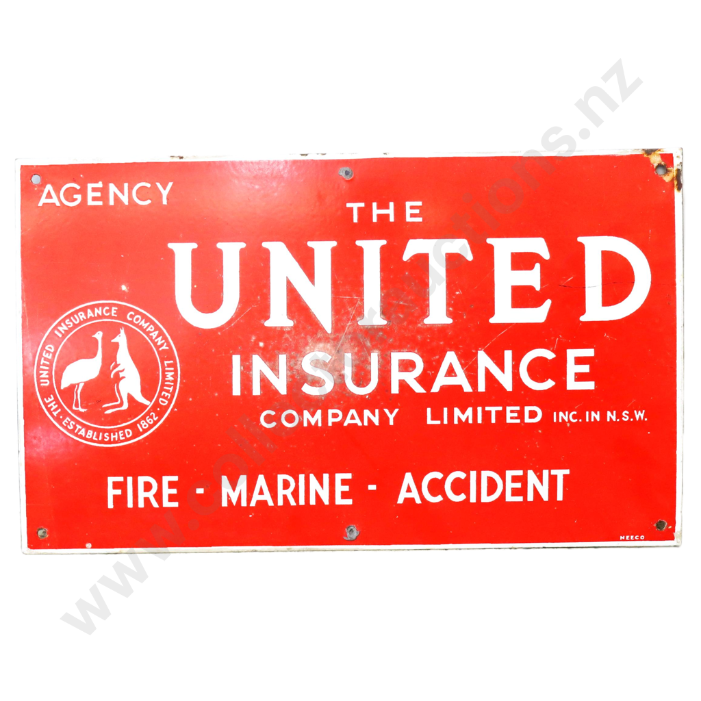 United Insurance Enamel Sign Image 1++