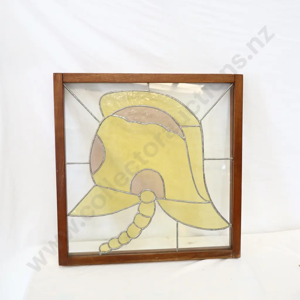 Copperfoil Lead LIght Fire Helmet Glass Panel Image 1++