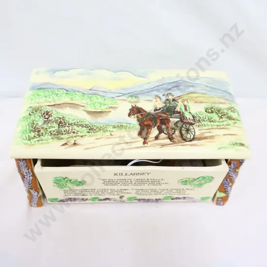 Killarney  Crown Devon Cigarette Box Missing Music Box