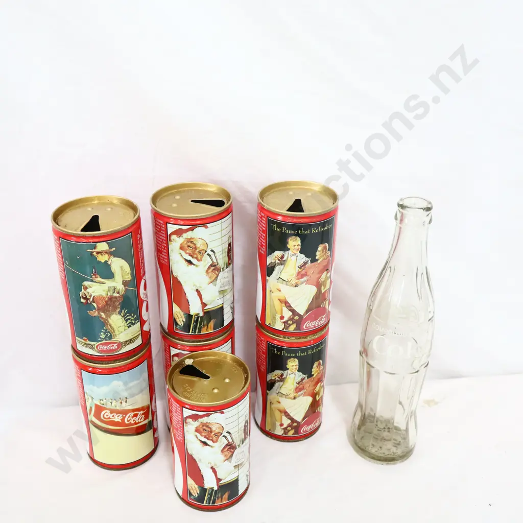 Coca Cola 7 x cans 1 x Bottle  Image 1++